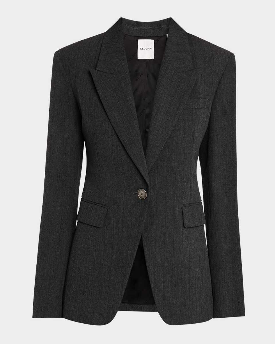 Pinstripe Single-Breasted Suiting Jacket